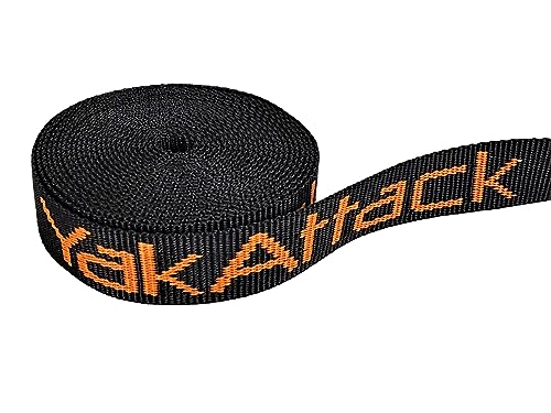 YakAttack 3' Cam Strap - Heavy Duty Polyester Kayak Tie Down with Protective Rubber Buckle, Black/Orange - 1 Pack (YEP-1006-03-1PK) | Kayak Fishing Accessories