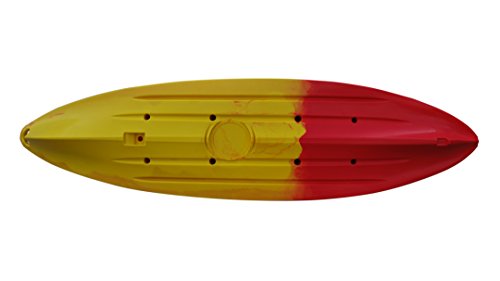 Brooklyn Kayak Company BKC UH-RA220 11-Foot 6-inch Angler Sit On Top Fishing Kayak with Paddles, Upright Seat and Rudder System Included (Red/Yellow)