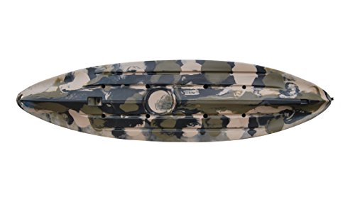 BKC UH-RA220 11.5 Foot Angler Sit On Top Fishing Kayak with Paddles and Upright Chair and Rudder System Included (Camo)