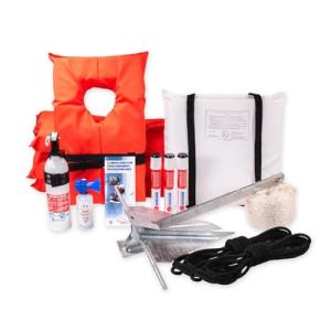 HNC KJM 42100 Boater Safety Kit; USCG Boating Safety Kit for Boats Up to 19 Foot in Length, Red