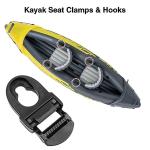 Omoojee 4 Sets Kayak Seat Clips and Hooks, Kayak Replacement Parts Compatible with Lifetime Emotion, Kayak Accessories (Black)