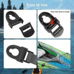 Omoojee 4 Sets Kayak Seat Clips and Hooks, Kayak Replacement Parts Compatible with Lifetime Emotion, Kayak Accessories (Black)