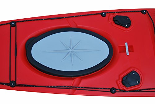 BKC SK287 Angler Touring Kayak – 14.75-Foot Solo Distance Sit-in Travel Kayak for Open Water Paddling, Collapsible Paddle Included