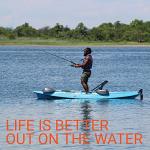 BKC UH-RA220 11.5 foot Angler Sit On Top Fishing Kayak with Paddles and Upright Chair and Rudder System Included