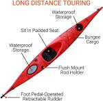 BKC SK287 Angler Touring Solo Kayak With Paddle