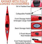 BKC SK287 Angler Touring Solo Kayak With Paddle