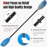 WONITAGO Kayak Paddles with Alloy Shaft and PP Blade, Floating Kayaking Oars, Adjustable 230-250 cm/90-98 Inches, Wave Blue
