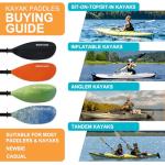 WONITAGO Kayak Paddles with Alloy Shaft and PP Blade, Floating Kayaking Oars, Adjustable 230-250 cm/90-98 Inches, Wave Blue