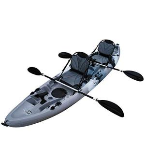 BKC Tandem Fishing Kayak with Paddles and Seats