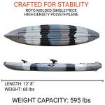 BKC Tandem Fishing Kayak with Paddles and Seats