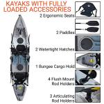 BKC Tandem Fishing Kayak with Paddles and Seats