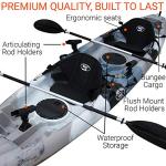 BKC Tandem Fishing Kayak with Paddles and Seats