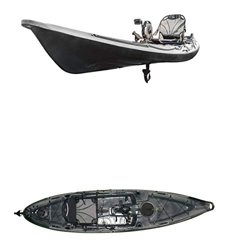 Riot Kayaks Mako 12 Angler Impulse Drive Deluxe Sot Fishing Kayak, Camo, Black/Gray, 12'