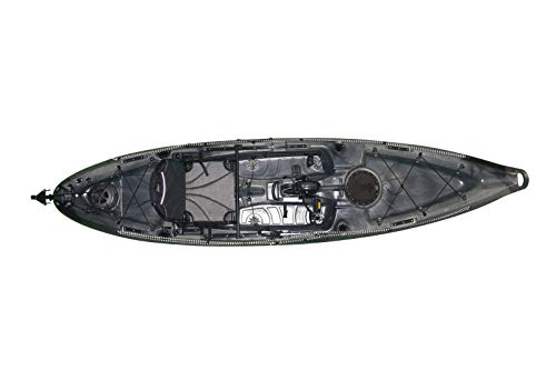 Riot Kayaks Mako 12 Angler Impulse Drive Deluxe Sot Fishing Kayak, Camo, Black/Gray, 12'