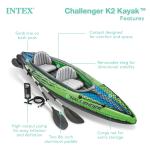 Intex Challenger K2 Kayak in Green/Black/Green, One Size