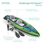Intex Challenger K2 Kayak in Green/Black/Green, One Size