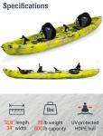 BKC TK219 Tandem Fishing Kayak with Paddles