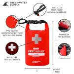 Breakwater Supply™ Waterproof Marine First Aid Kit Boat Safety Tool Kit, 100 Piece AFAK Emergency Supplies in Dry Bag, IFAK Trauma Kit for Kayaking, Jet Ski, Fishing, Surfing, Sailing, Canoeing (Red)
