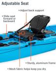 BKC PK13 13' Pedal Drive Fishing Kayak with Rudder System