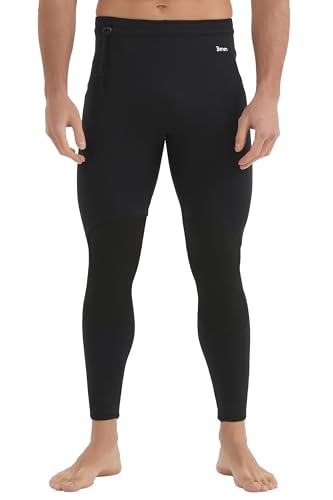 Lemorecn Wetsuit Pants Men 3mm Neoprene Swim Pants for Swimming Canoeing Snorkeling Scuba Kayaking Diving(1031black-L)