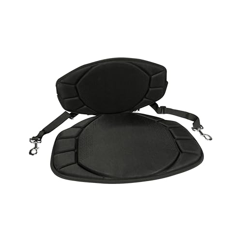 Pelican - Sit-on-top Kayak or SUP Seat - Universal Fit Water Repellent Cushion with Back Support - Black