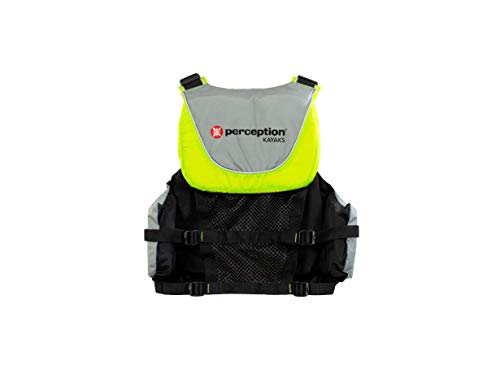 Perception Kayaks Hi-Fi Kayaking Life Jacket | Easy Access Zippered Pockets | USCG Approved PFD - UL Type 3 | Paddle Sports Life Vest | XS - Small, Green/Grey