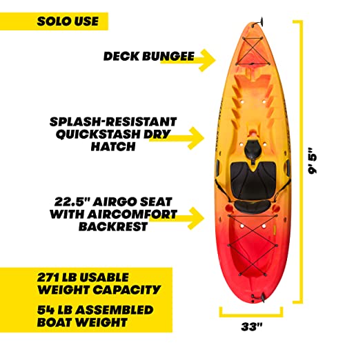 Ocean Kayak Malibu 9.5 Kayak (Sunrise, 9 Feet 5 Inches)
