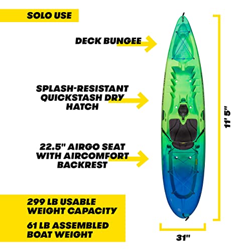 Ocean Kayak Malibu 11.5 Kayak (Ahi, 11 Feet 5 Inches)