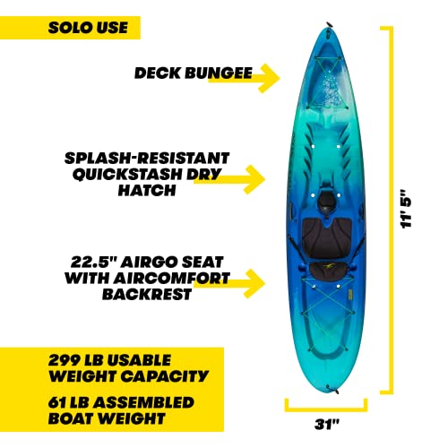 Ocean Kayak Malibu 11.5 Kayak (Seaglass, 11 Feet 5 Inches)