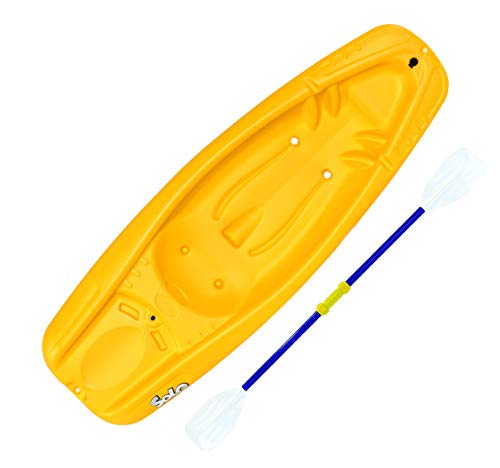 Pelican Solo 6 Feet Sit-on-top Youth Kayak Kids Kayak|Perfect for Kids Comes with Kayak Accessories, Paddle and Safety Flag (seat not Included), Yellow, One Size