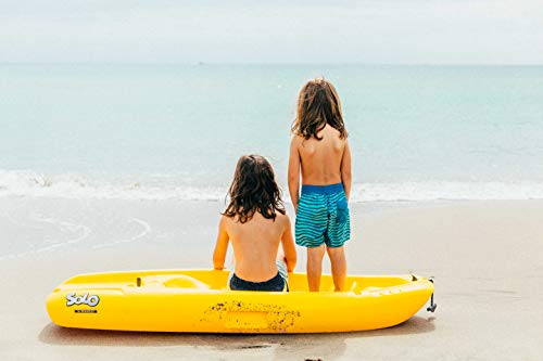 Pelican Solo 6 Feet Sit-on-top Youth Kayak Kids Kayak|Perfect for Kids Comes with Kayak Accessories, Paddle and Safety Flag (seat not Included), Yellow, One Size