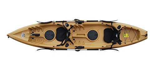 BKC TK181 12.5' Tandem Sit On Top Kayak W/ 2 Soft Padded Seats, Paddles,7 Rod Holders Included 2 Person Kayak (Desert, 12-Foot 5-inch)