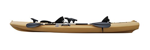 BKC TK181 12.5' Tandem Sit On Top Kayak W/ 2 Soft Padded Seats, Paddles,7 Rod Holders Included 2 Person Kayak (Desert, 12-Foot 5-inch)