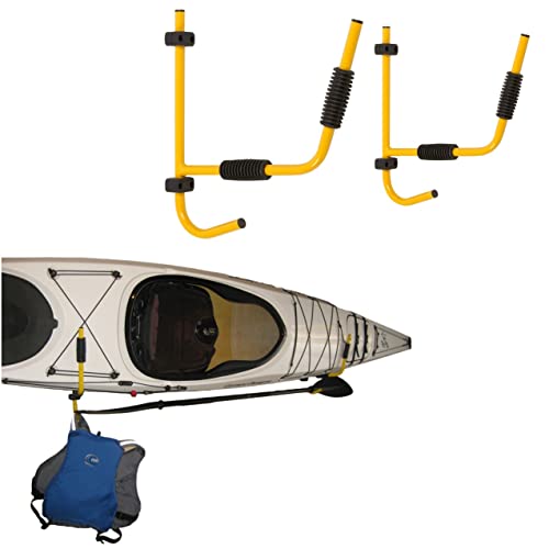 Suspenz Kayak Folding Storage Rack, Wall Hangers, Yellow, 16.5" x 15" (12-8601)