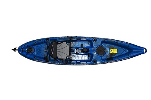 Riot Kayaks Mako 12 Sit-on-Top Kayak with Impulse Pedal Drive, Neptune Blue/Black, 12'4" (mako12)