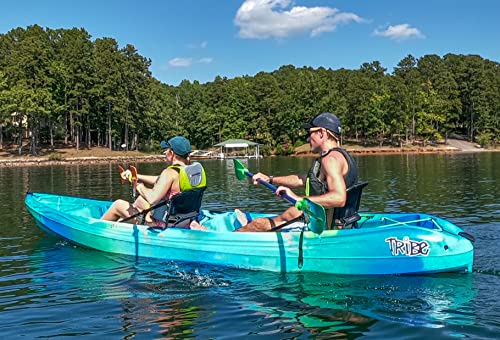 Perception Kayaks Perception Tribe 13.5 Sit on Top Tandem Kayak for All-Around Fun Large Rear Storage with Tie Downs, 13' 5"