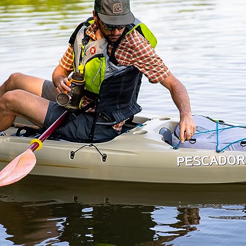 Perception Kayaks Pescador Pro 10 | Sit on Top Fishing Kayak with Adjustable Lawn Chair Seat | Large Front and Rear Storage | 10' 6" | Moss Camo