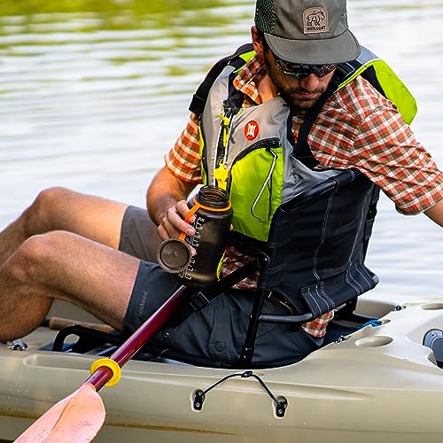 Perception Kayaks Hi-Fi Kayaking Life Jacket | Easy Access Zippered Pockets | USCG Approved PFD - UL Type 3 | Paddle Sports Life Vest | XL - XXL, Green/Grey