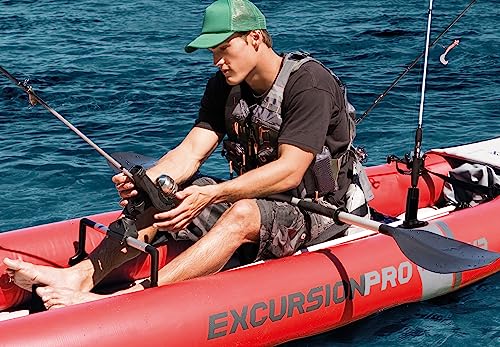 Intex Excursion Pro Kayak, Professional Series Inflatable Fishing Kayak, K2: 2-Person, Red