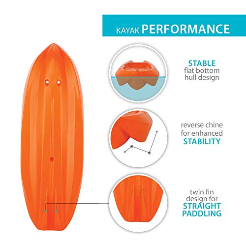 Lifetime Youth Wave Kayak with Paddle - 6- Feet (Orange)