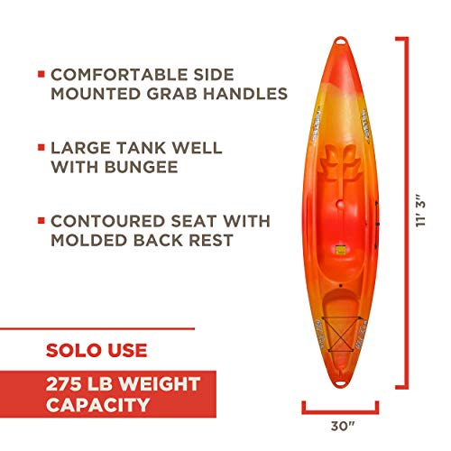 Old Town Canoes & Kayaks Twister Sit-On-Top Kayak, Sunrise, 11 Feet 3 Inches