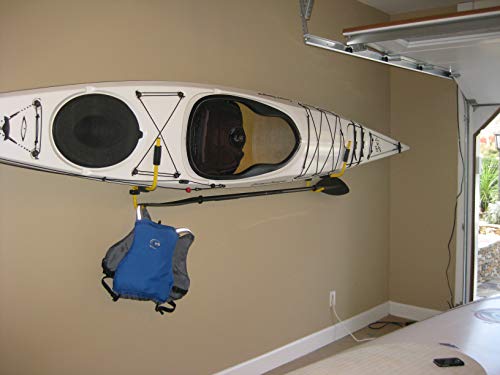 Suspenz Kayak Folding Storage Rack, Wall Hangers, Yellow, 16.5" x 15" (12-8601)