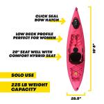 Fuchsia Women's Sit-On-Top Kayak, Ocean Venus 11