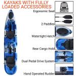 BKC Uh-PK14 14ft Tandem Fishing Kayak, Blue Camo