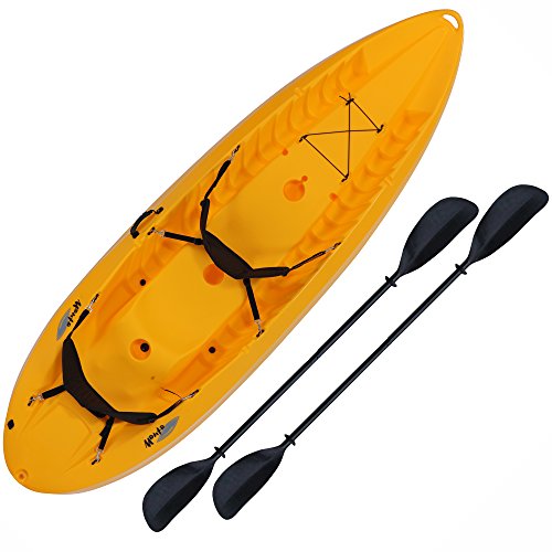 10ft two-person tandem kayak with padded backrests