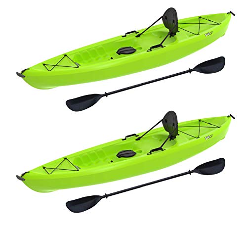 Tioga Sit-On-Top Kayak Set, Lime, 120" (2 Pack)