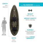 Lifetime Sport Fisher Kayak, Single or Tandem, 10ft, Olive Green