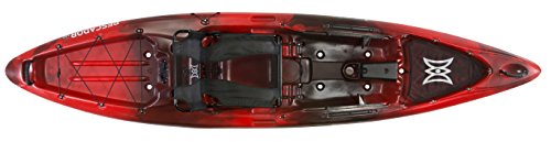 Perception Pescador Pro 12 | Sit on Top Fishing Kayak with Adjustable Lawn Chair Seat | Large Front and Rear Storage | 12' | Red Tiger
