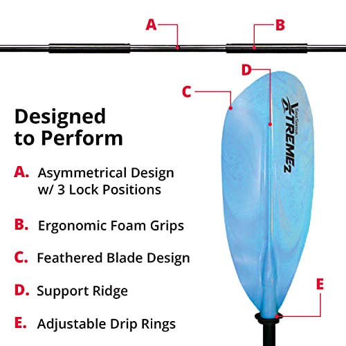 SeaSense X-TREME II Kayak Paddle, 96-Inch, Blue/White