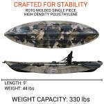 BKC FK184 9' Solo Sit-On-Top Kayak, Premium Seat